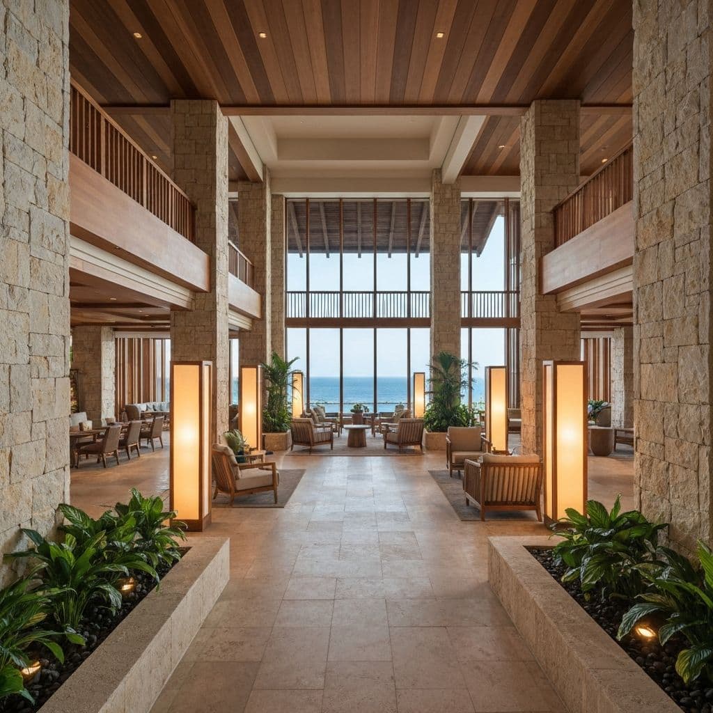 Serene Vista Hotel elegant interior lobby