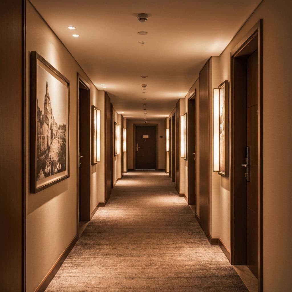Luxury hotel hallway