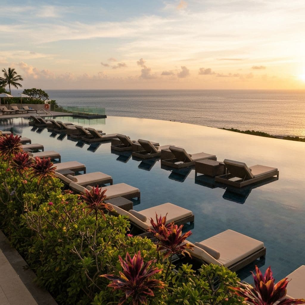 Infinity pool at Serene Vista Hotel