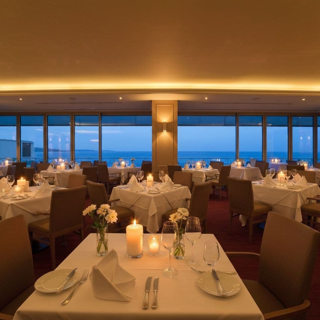 Fine dining restaurant at Serene Vista Hotel